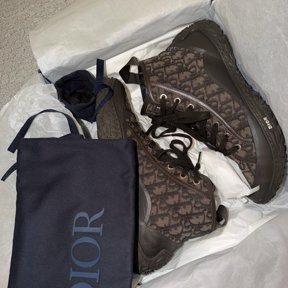 Dior Diorzion Men’s Brown High-Top Sneakers sz 43 - Picture 7 of 7